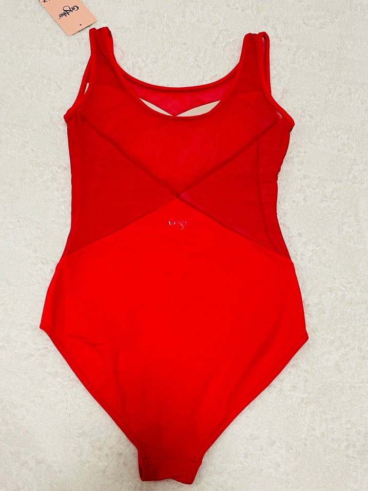 Kolsuz Kırmızı Kadın Mayo. Bale mayosu. Grishko - Görsel 2