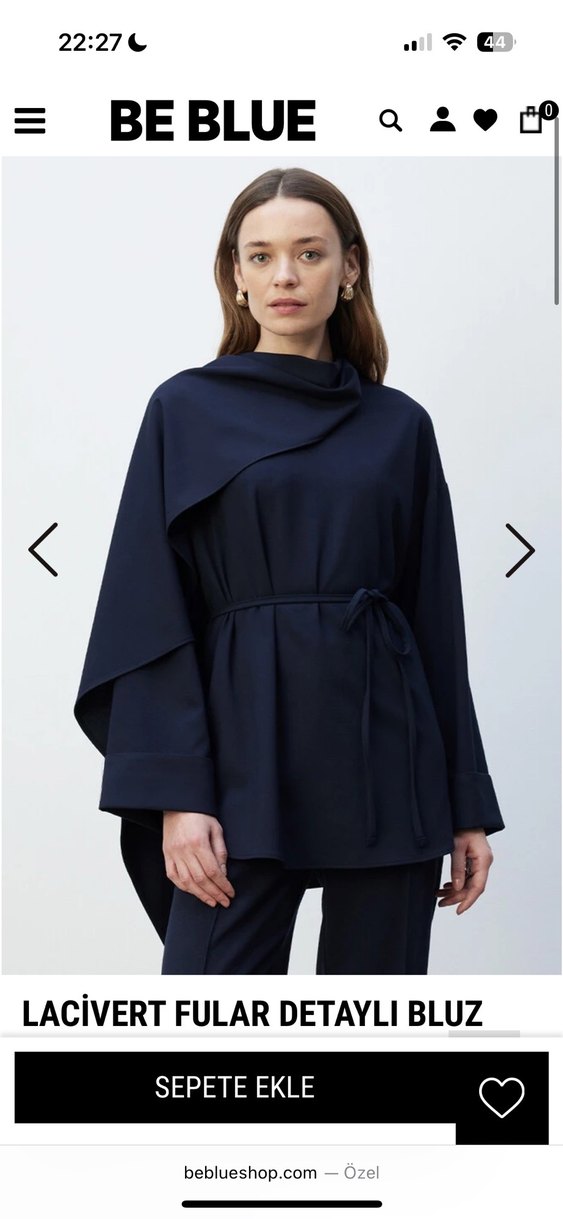 Siyah Uzun Kollu Kadın tunik Be blue marka - Görsel 3
