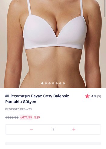 Penti Beyaz Minimalist Normcore Sütyen