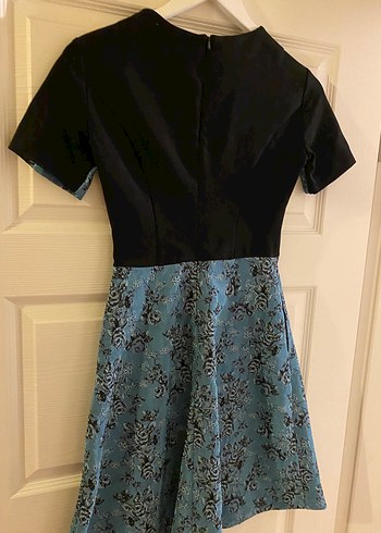 ADL etiketli Dantel Detaylı Lacivert Midi Elbise - Görsel 3