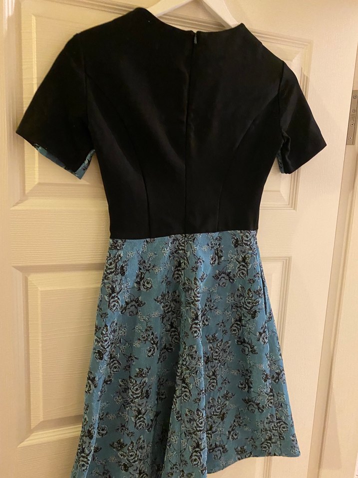 ADL etiketli Dantel Detaylı Lacivert Midi Elbise - Görsel 3