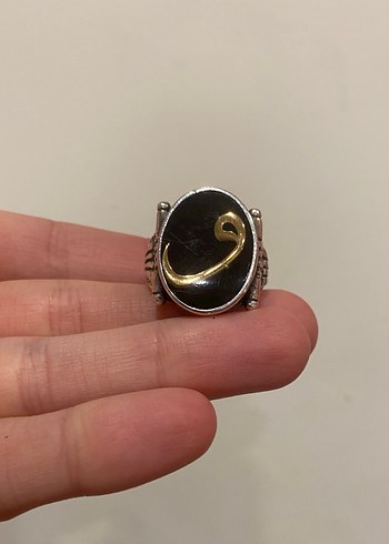 Siyah Zeminli Erkek Gümüş Yüzük - Görsel 2