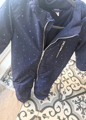 2 Yaş Beden mavi Renk Parlak Mavi Bebek Kış Tulumu Fermuarlı