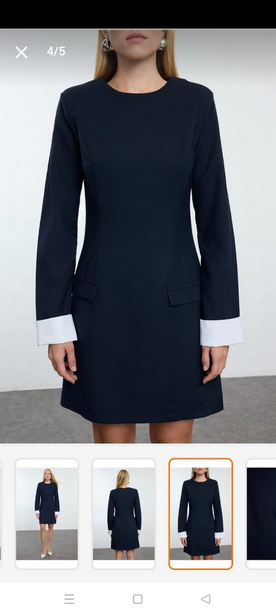 Uzun Kollu Mini Ofis Elbisesi - Görsel 2