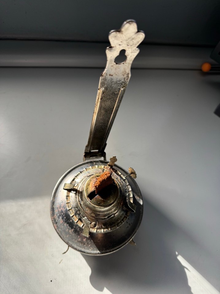 Metal Eski Gaz Lambası antika - Görsel 4