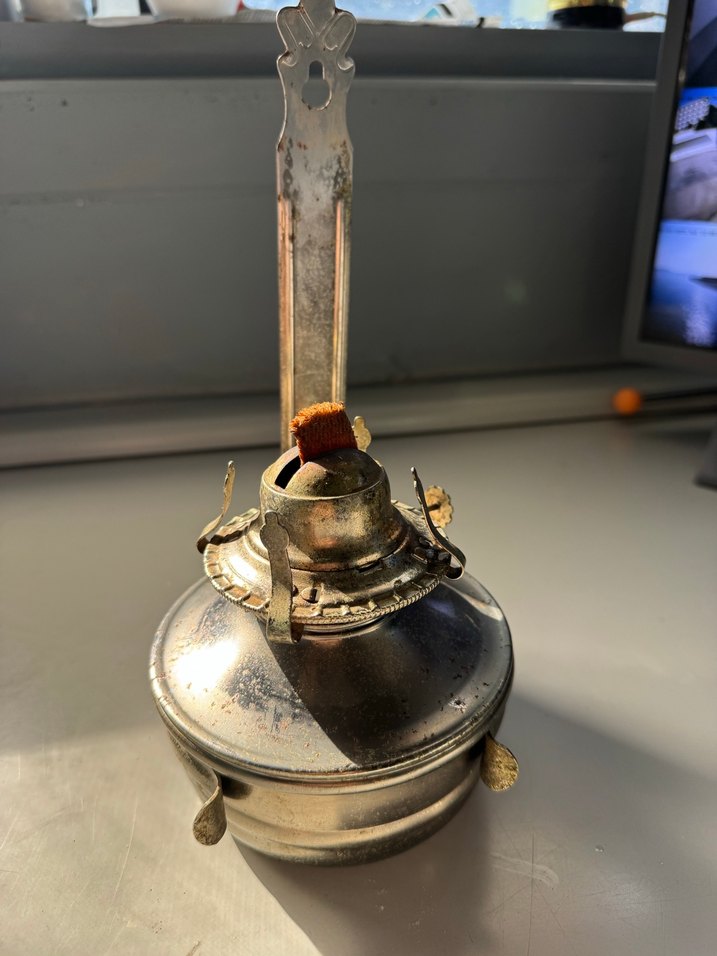 Metal Eski Gaz Lambası antika - Görsel 3
