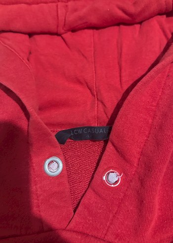 Kırmızı Kapüşonlu erkek Sweatshirt - Görsel 3