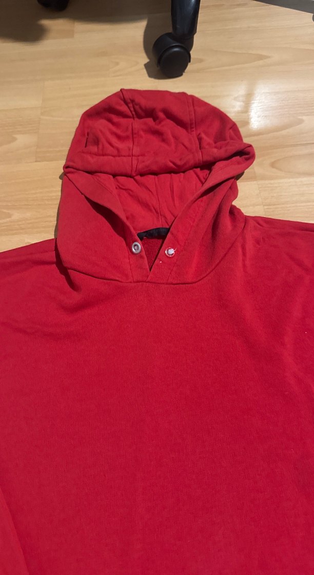 Kırmızı Kapüşonlu erkek Sweatshirt - Görsel 2