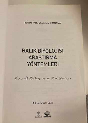 Balık Biyolojisi Araştırma Yöntemleri Kitabı