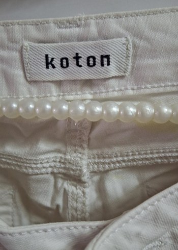 Koton Koton Beyaz Pamuklu Kadın Pantolon