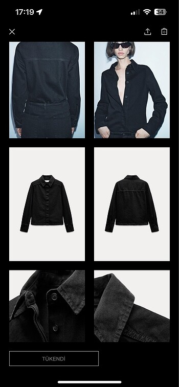 xs Beden Zara Denim Gömlek