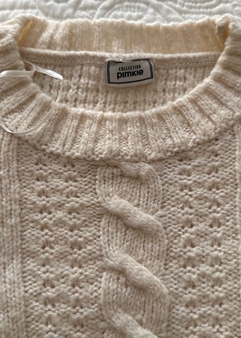 Bej Örgü Bohem Kadın Kazak - Görsel 2