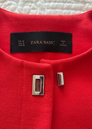 Zara Kırmızı Mini Kadın Ceket - Görsel 3