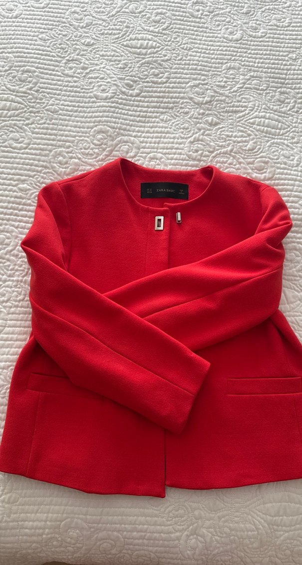 Zara Kırmızı Mini Kadın Ceket - Görsel 5