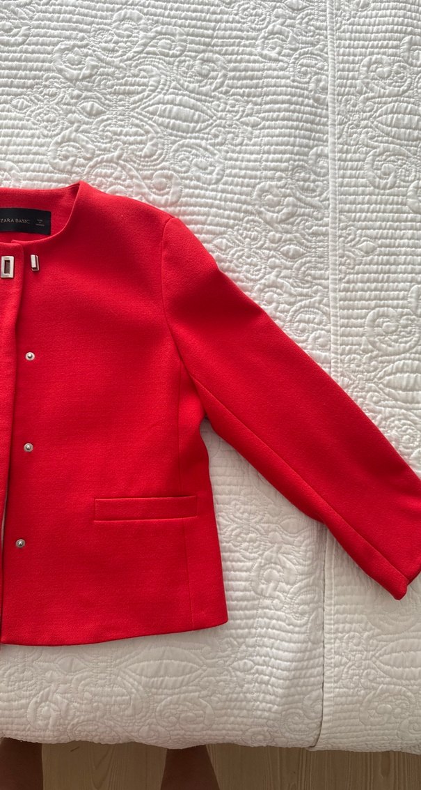 Zara Kırmızı Mini Kadın Ceket - Görsel 2