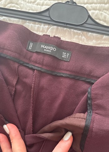 Mango bordo kumaş pantolon - Görsel 3