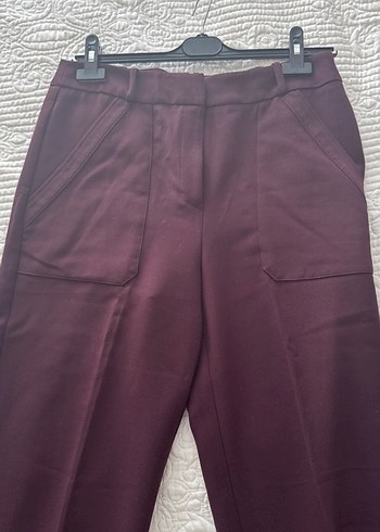 Mango bordo kumaş pantolon - Görsel 2