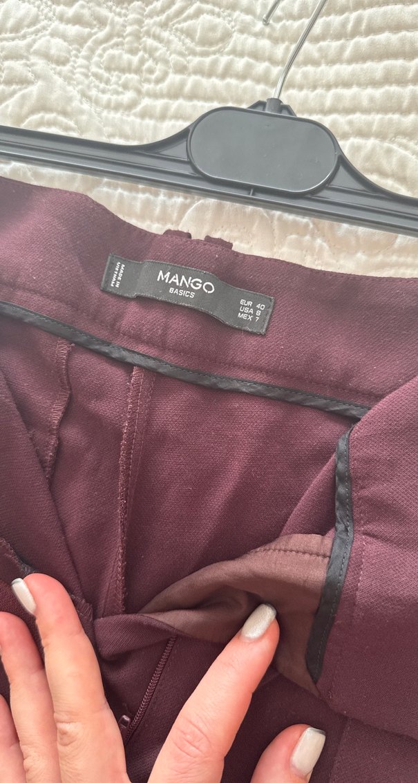 Mango bordo kumaş pantolon - Görsel 3
