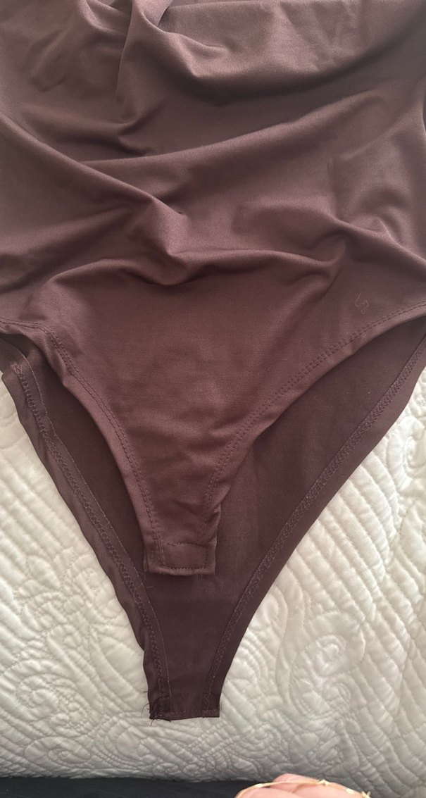 Kahverengi  tek omuz Kadın Bluz - Görsel 3