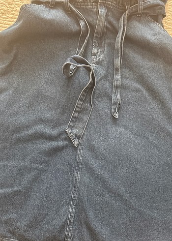 Koton denim Bel Detaylı Midi Kot Etek - Görsel 4