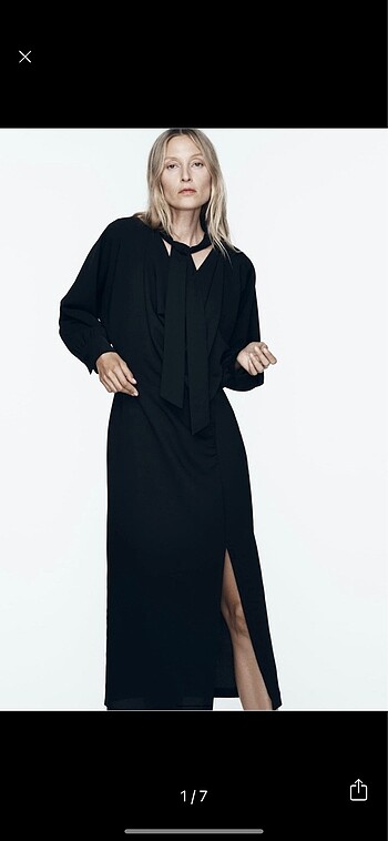 Zara Krepe Midi Elbise