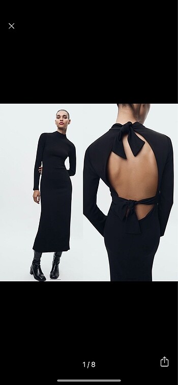 Zara Zw Collection Sırt Dekolteli Elbise