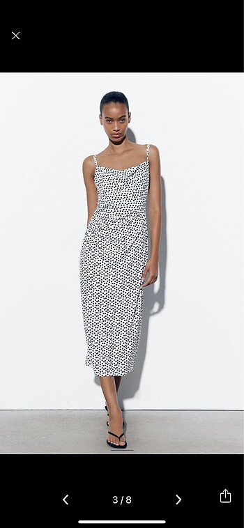 Zara Zara Drape Yaka Elbise
