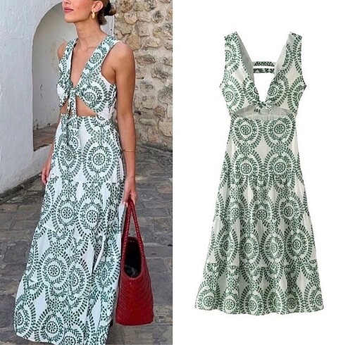 Zara Düğümlü Fisto İşlemeli Elbise