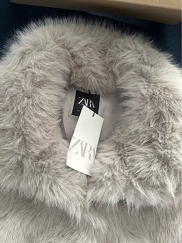 Zara Zara İnci Gri Peluş Kürk
