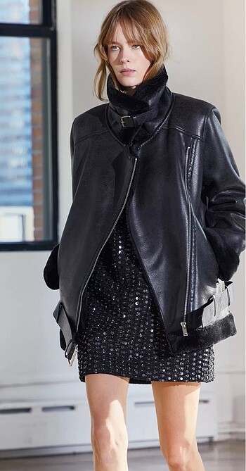 Zara Zw Collection 2025 Çift Yüzlü Biker Ceket