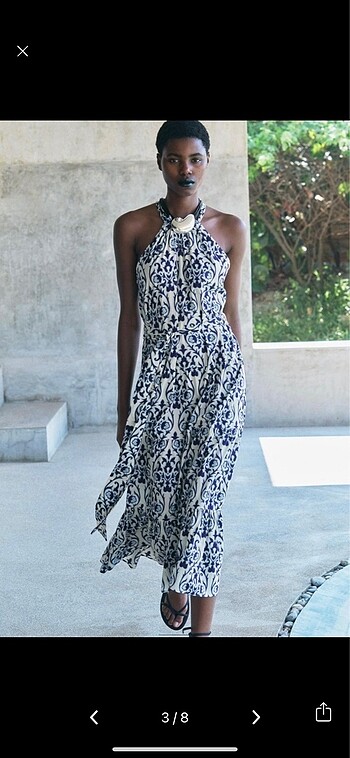 l Beden Zara Zw Collection Halter Yaka Elbise