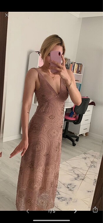 Zara Boncuklu Elbise