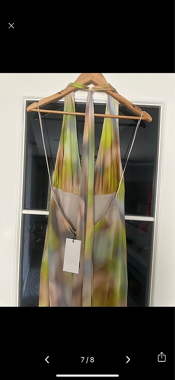 Zara Zara Desenli Halter Elbise