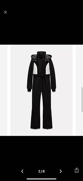xs Beden Zara Kapüşonlu Kayak Tulumu