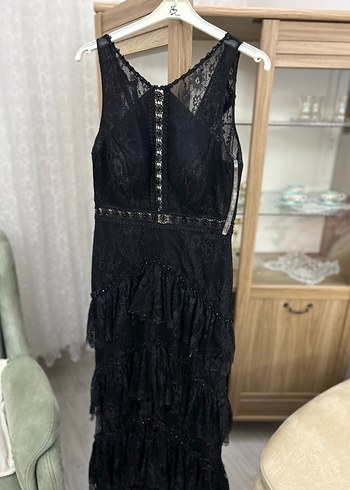 Siyah Dantel Kadın Elbise - Görsel 2