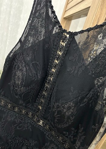 Siyah Dantel Kadın Elbise - Görsel 3