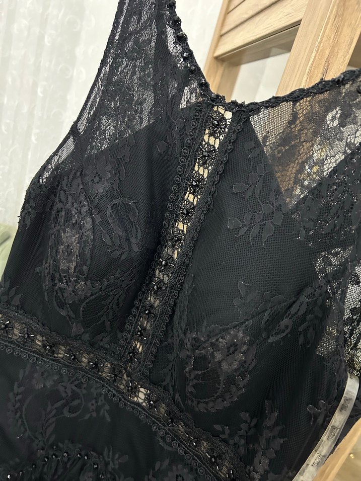 Siyah Dantel Kadın Elbise - Görsel 3