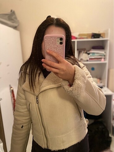Bej Biker ceket
