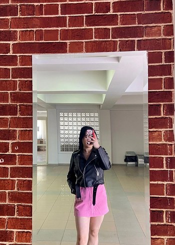 Trendyol & Milla Pembe Mini Deri Ceket