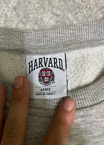 Diğer Gri Harvard Üniversite Baskılı Sweatshirt