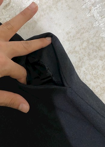 s Beden Siyah Midi Kadın Kumaş Pantolon