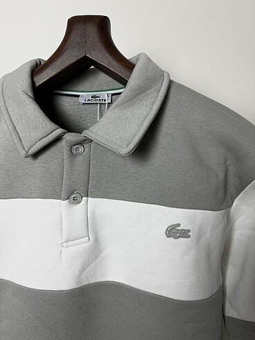 s Beden gri Renk LACOSTE NAKIŞLI OVERSİZE SWEATSHİRT