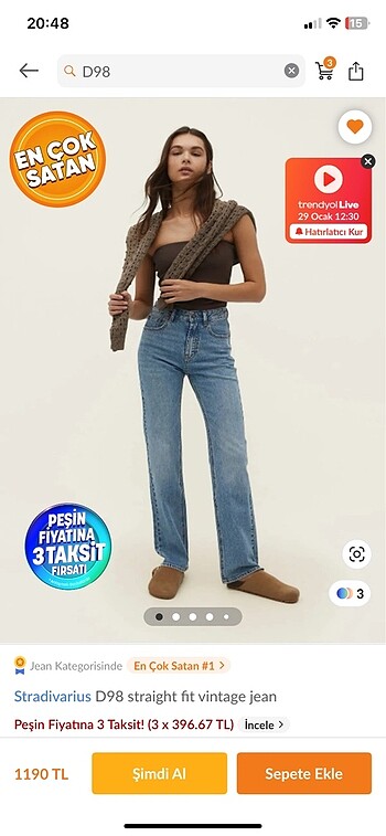 D98 fit vintage jean