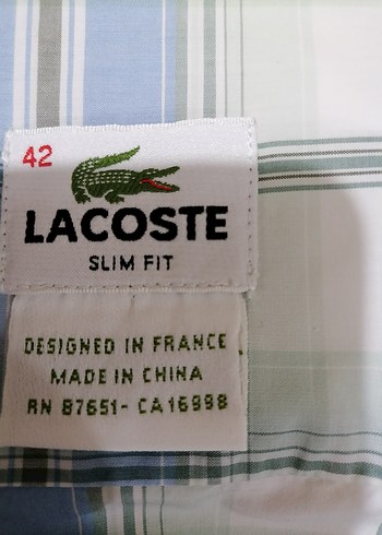 Lacoste Slim Fit Erkek Yeşil Gömlek