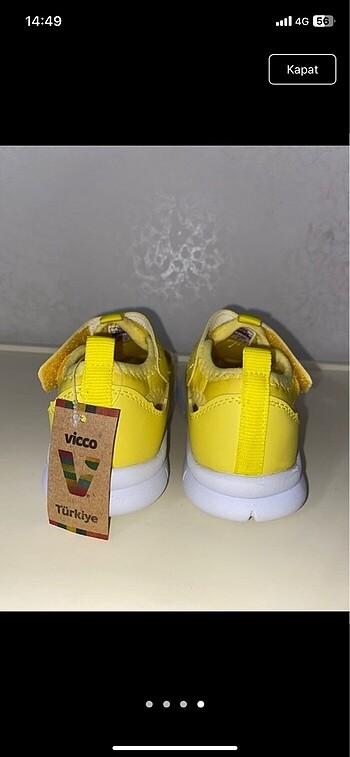 29 Beden sarı Renk Vicco 29 numara çocuk ayakkabı