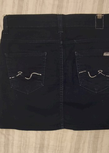 36 Beden Düğmeli Kot Mini Etek