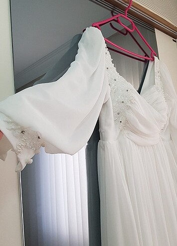 46 Beden beyaz Renk Nikah elbise
