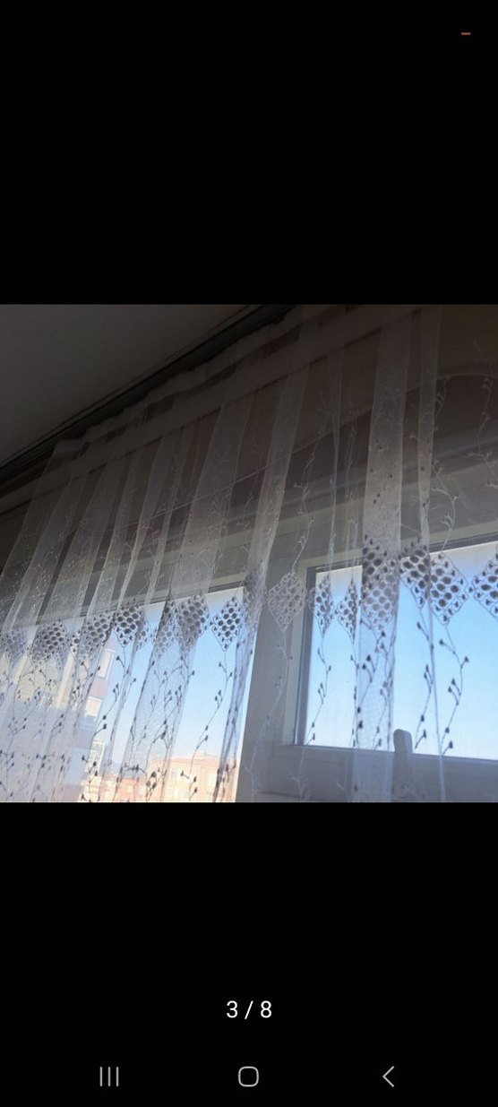 İşlemeli Beyaz Tül Perde - Görsel 3