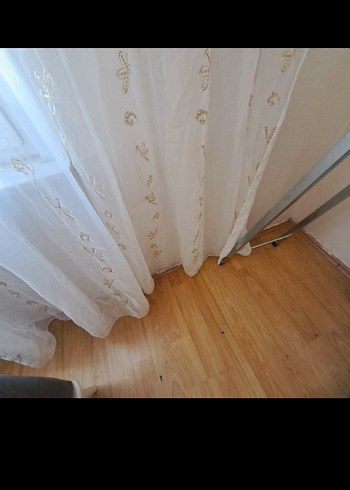 Nakışlı Beyaz Tül Perde - Görsel 6