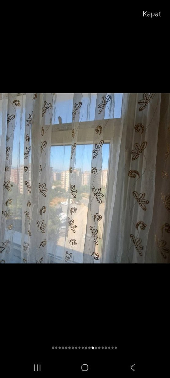 Nakışlı Beyaz Tül Perde - Görsel 4